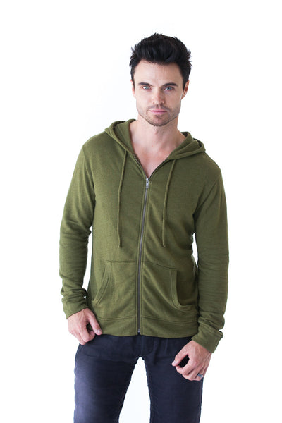 Olive green zip 2024 up hoodie mens